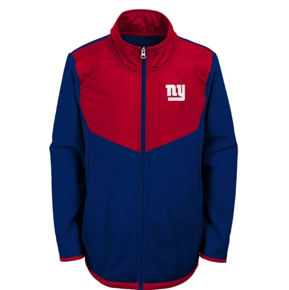 New York Giants NFL Team Apparel Fleece 1st & 10 Full Zip Jacket Youth XXL